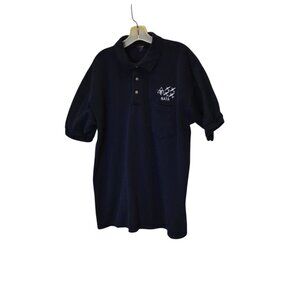 Men's NATA Navy Blue Short Sleeve Embroidered Polo Shirt Size L